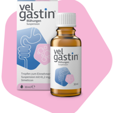 Velgastin<sup>®</sup> Verpackung und Velgastin Suspension Flasche